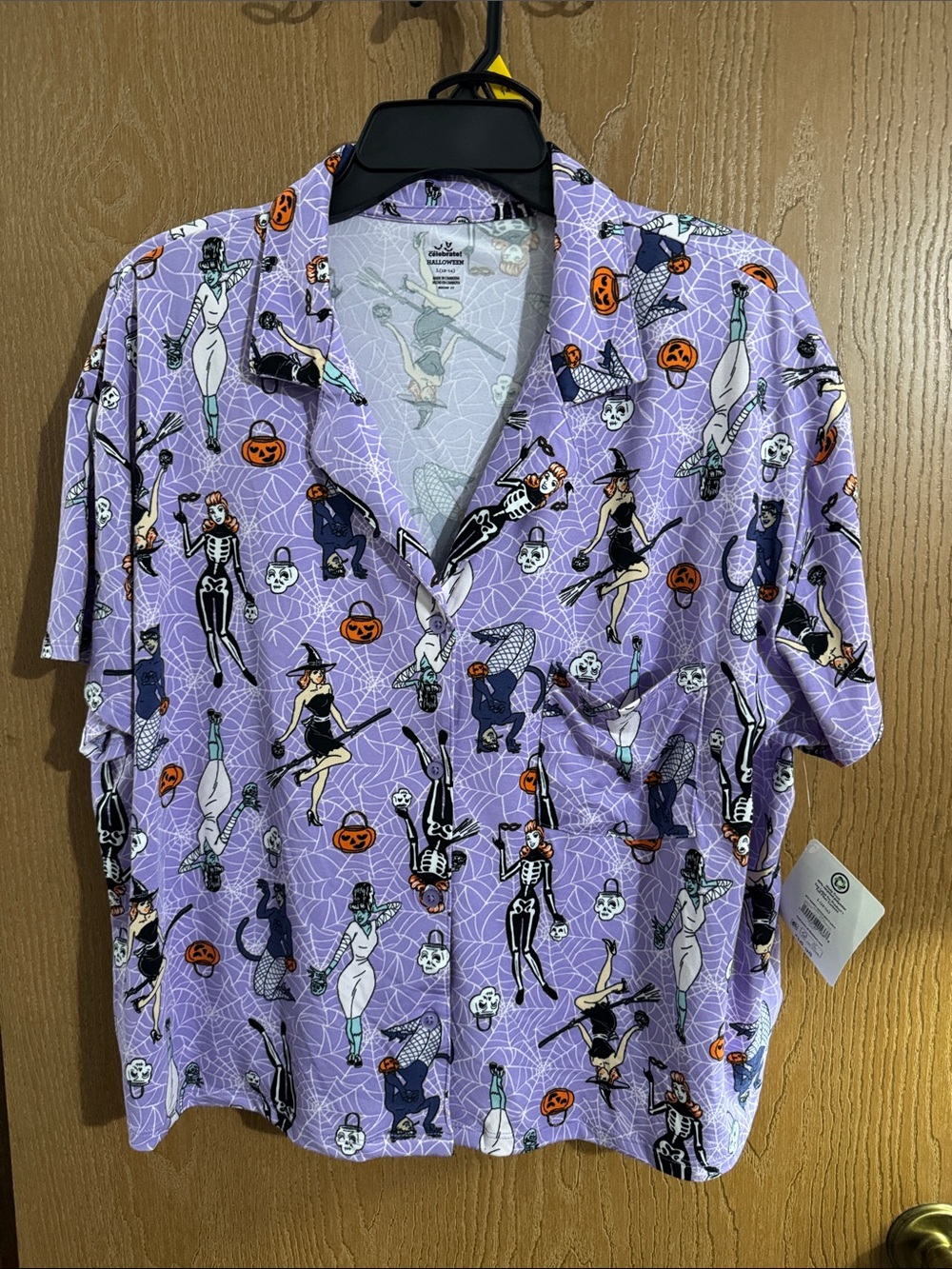Way to Celebrate Halloween Retro Pinup Witch Pajamas Size Large NWT